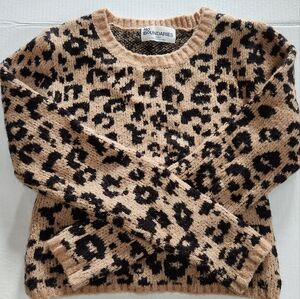 No Boundaries Leopard Print Sweater - Tan and Black Size xs